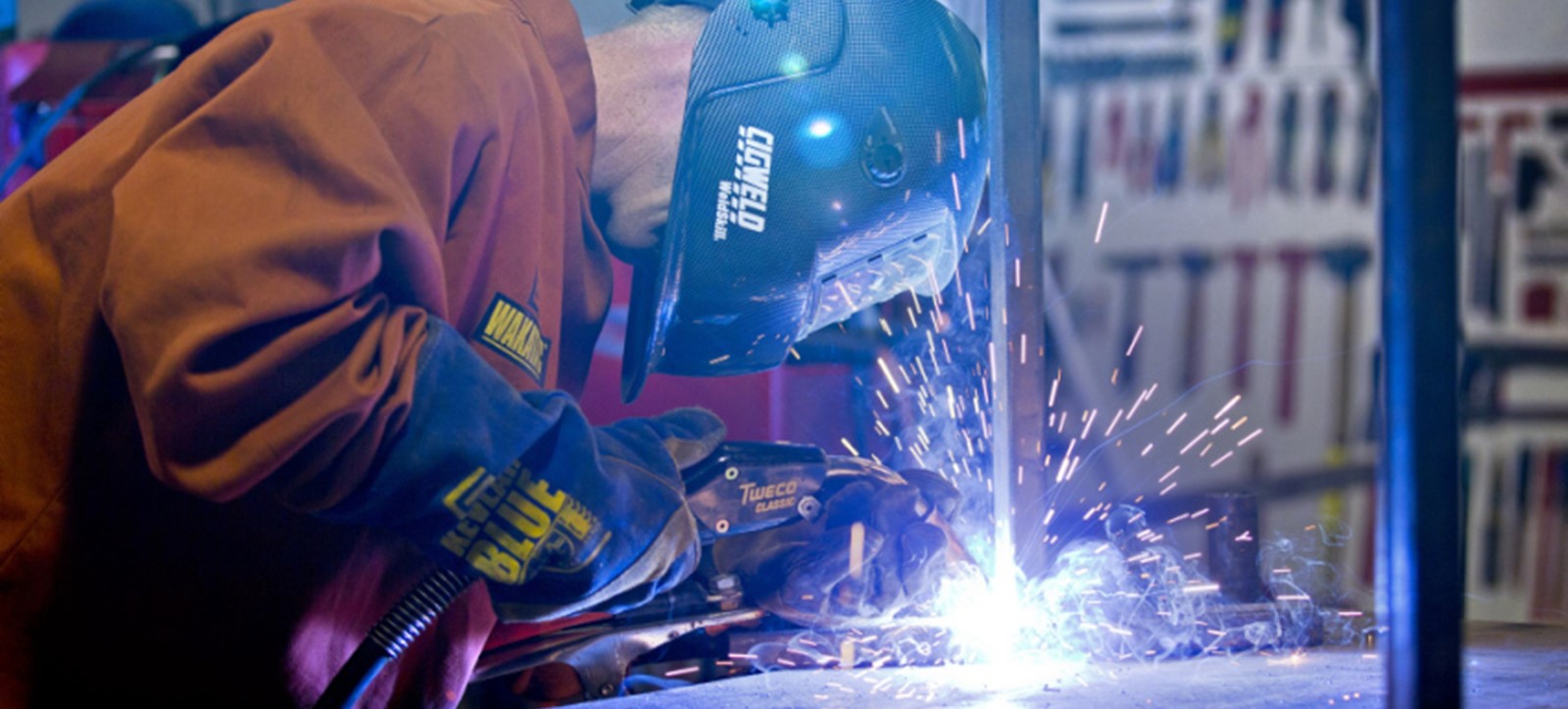 Student welding at a technical college