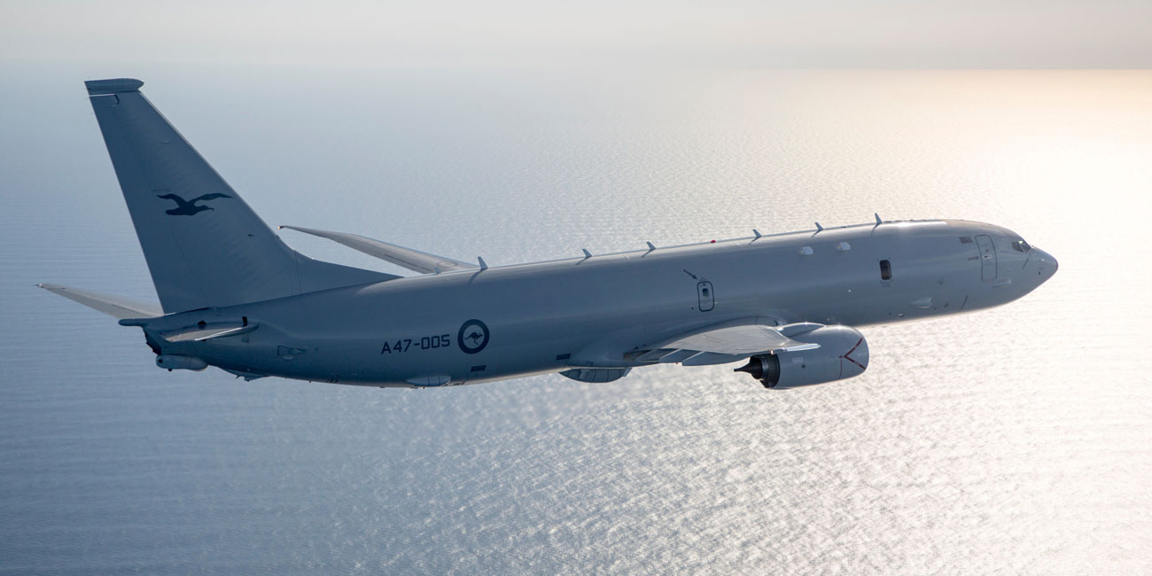 A Royal Australian Air Force No 11 Squadron P8-8A Poseidon. Image via Department of Defence.