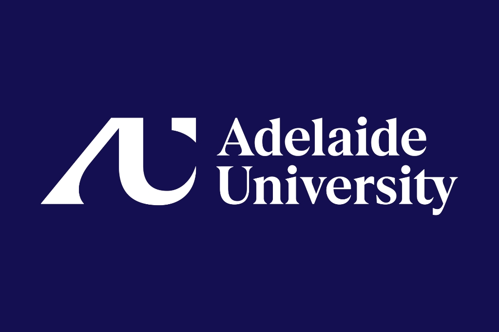 Adelaide University Logo on blue background